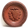 Black Forest Wall Hanging Wood Hand Carved Round Grape Plaque Signed 50's Lecie