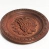 Black Forest Wall Hanging Wood Hand Carved Round Grape Plaque Signed 50's Lecie
