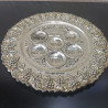 Antique Silver Plated Round Passover Tray Plate Jerusalem Israel