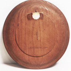 Black Forest Wall Hanging Wood Hand Carved Round Grape Plaque Signed 50's Lecie