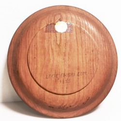 Black Forest Wall Hanging Wood Hand Carved Round Leaves Plaque Signed 1955 Lecie