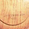 Black Forest Wall Hanging Wood Hand Carved Round Leaves Plaque Signed 1955 Lecie