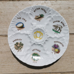Made in Israel by Eckstein Porcelain Passover Tray Plate Judaica Holy Land Rare