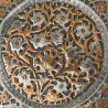 Awesome Vintage Persian Hand Hammered Copper Tinned Wall Hanging Plate Floral