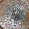 Awesome Vintage Persian Hand Hammered Copper Tinned Wall Hanging Plate Tray Dish