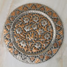 Awesome Vintage Persian Hand Hammered Copper Tinned Wall Hanging Plate Floral