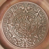 Old Antique Mexico Maya Aztec Calendar Copper Plate Plaque Wall Hanging Art