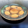 Antique Finish Copper Hand Hammered Enamel Passover Tray Plate Jerusalem Israel