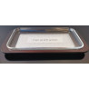 Hazorfim Original Lace Design Bread Challah Tray Wood & Silver Plated and Glass