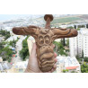 Wooden Hand Carved Candle Holder Face Wood Art Wall Hanging Rustic Home Decor