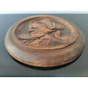 Pair of Antique Round Wall Hanging Plaque Bretons Man and Woman Brittany French