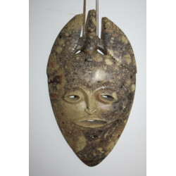 Rare Hand Carved African Shona Soap Stone Mask 10" Home Bar Decoration Art Study