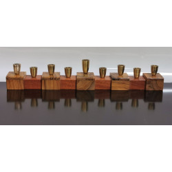 VTG Olive Wood Brass Menorah Designed By Ma Yafith Made In Israel