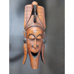 XL Vintage HandCarved Wooden Elephant Mask African Folk Art Tribal Wall Art Rare