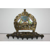 Vintage Judaica Hanukkah Jewish Brass Enamel 12 Tribes Menorah Israel Jerusalem