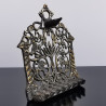 Antique Moroccan Judaica Hanukkah Oil Menorah Solid Brass Wall Hanging Handmade