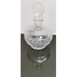 Small Vintage Perfume Bottle Heavy Etched Clear Cut Crystal Glass