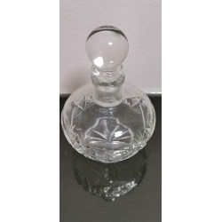 Small Vintage Perfume Bottle Heavy Etched Clear Cut Crystal Glass