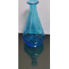 Awesome Vintage Etched light Blue Glass Vase Bottle Home Decor