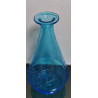 Awesome Vintage Etched light Blue Glass Vase Bottle Home Decor