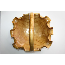 Large Old Vintage Burl Wood Basket Bowl Hand Carved Turned Tree Trunk Root Rare