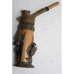 Demon Smoking Pipes Satan Devil Hand Made Unused Bamboo Clay Collectible