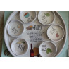 Passover Seder Plate Tray Matzo Brass Bronze Silver Enamel Pesach Kosher Judaica