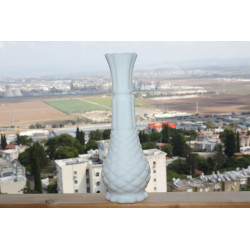 Vintage White Milk Glass Vase Collectible Home Bar Decor 9"