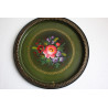 Judaica Vintage Hanukkah Plate Tray Jewish Brass Bronze Porcelain Islamic Arabic