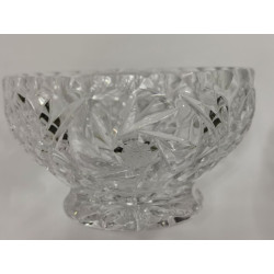 Pair of Bohemian Glass Handcut Lead Crystal Candy Dishes Bowls Excellent Cond