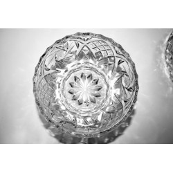 Pair of Bohemian Glass Handcut Lead Crystal Candy Dishes Bowls Excellent Cond