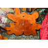 Vintage Marvelous Natural Wood Wall Hanging Clock Working Rare 19" Unique