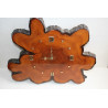 Vintage Marvelous Natural Wood Wall Hanging Clock Working Rare 19" Unique