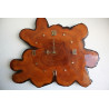 Vintage Marvelous Natural Wood Wall Hanging Clock Working Rare 19" Unique