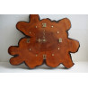 Vintage Marvelous Natural Wood Wall Hanging Clock Working Rare 19" Unique