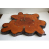 Vintage Marvelous Natural Wood Wall Hanging Clock Working Rare 19" Unique