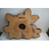 Vintage Marvelous Natural Wood Wall Hanging Clock Working Rare 19" Unique