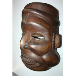 Large God Daikoku Samurai Japanese Noh Kagura Buddha Mask Home Decor Rare 11"