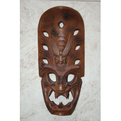 XXL 18" Hand Made Beautifully Carved Asian Wooden Mask Fantastic Display Decor
