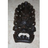 XXL 20" Antique Eastern Devil Wooden Mask Fantastic Display Hand Carved Wood Art