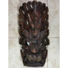 XXL 20" Antique Eastern Devil Wooden Mask Fantastic Display Hand Carved Wood Art