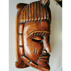 XXL Vintage Hand Carved Wooden Mask Wall Hanging Home Decor Folk Art Tribal 13"