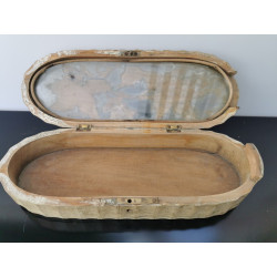 Old Antique Black Forest Hand Carved Grape Wooden Jewelry Trinket Box c. 19th