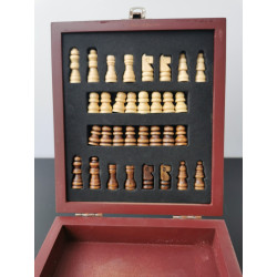 Vintage Chess Board Set Rosewood Finish