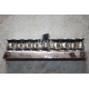 Vintage Judaica Hanukkah Jewish Menorah Silver Tone Porcelain Holy Land Israel