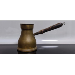 Vintage Brass Coffee Pot Middle Eastern Arab Islamic Persian Turkish Wood Handle
