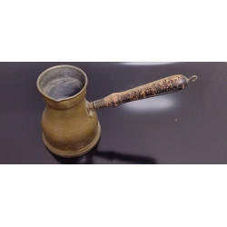 Vintage Brass Coffee Pot Middle Eastern Arab Islamic Persian Turkish Wood Handle