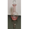 Vintage Pink Glass Hand Blown Etched Decanter