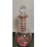 Vintage Pink Glass Hand Blown Etched Decanter