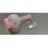 Vintage Pink Glass Hand Blown Etched Decanter